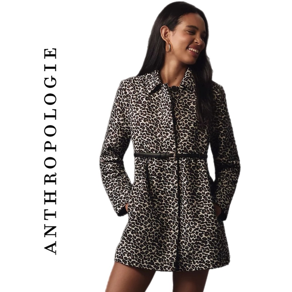 Anthropologie Maeve Leopard Babydoll Jacket